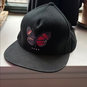 Vans Black Hat with Vibrant Butterfly
